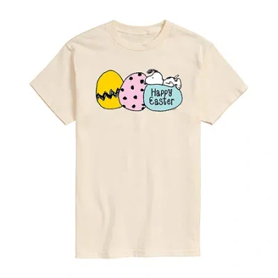 Novelty Mens Crew Neck Short Sleeve Snoopy Graphic T-shirt In Neutral