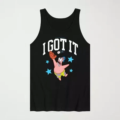 Novelty Mens Crew Neck Short Sleeve Spongebob Tank Top In Black