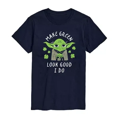 Novelty Mens Crew Neck Short Sleeve Star Wars Graphic T-shirt In Blue