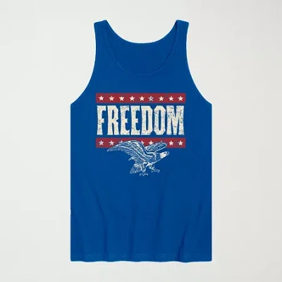 Novelty Mens Crew Neck Short Sleeve Tank Top In Blue