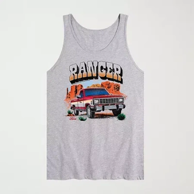 Novelty Mens Crew Neck Short Sleeve Tank Top In White