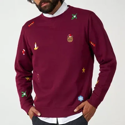 Novelty Mens Graphic T-shirt In Burgundy