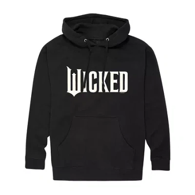 Novelty Mens Hooded Long Sleeve Regular Fit Wicked Graphic T-shirt In Black