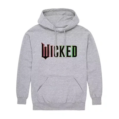 Novelty Mens Hooded Long Sleeve Regular Fit Wicked Graphic T-shirt In Gray