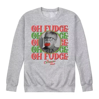 Novelty Mens Long Sleeve A Christmas Story Sweatshirt In Gray