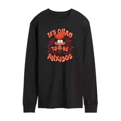 Novelty Mens Long Sleeve Inside Out 2 Graphic T-shirt In Black