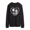 Novelty Mens Long Sleeve Nightmare Before Christmas Graphic T-shirt In Black