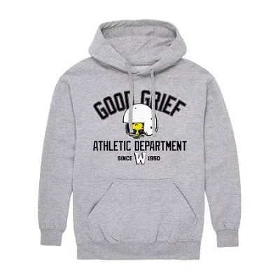 Novelty Mens Long Sleeve Peanuts Hoodie In Gray