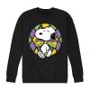 Novelty Mens Long Sleeve Peanuts Mardi Gras Sweatshirt In Black