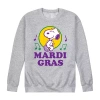 Novelty Mens Long Sleeve Peanuts Mardi Gras Sweatshirt In Gray