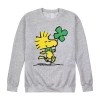 Novelty Mens Long Sleeve Peanuts St. Patrick's Day Sweatshirt In Gray