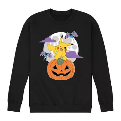 Novelty Mens Long Sleeve Pokemon Halloween Sweatshirt In Black