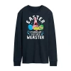 Novelty Mens Long Sleeve Spongebob Easter Graphic T-shirt In Blue