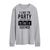 Novelty Mens Long Sleeve Teacher Graphic T-shirt In Gray