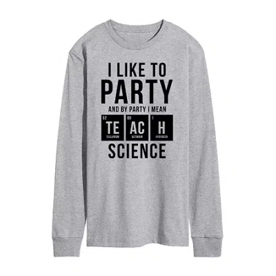 Novelty Mens Long Sleeve Teacher Graphic T-shirt In Gray