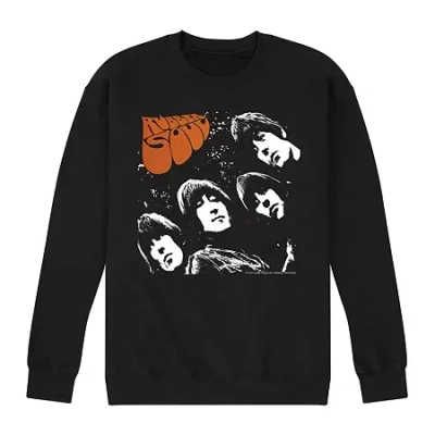 Novelty Mens Long Sleeve The Beatles Graphic T-shirt In Black