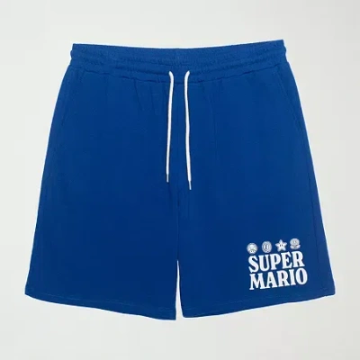 Novelty Mens Mid Rise Super Mario Pull-on Short In Blue