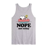 Novelty Mens Scoop Neck Sleeveless Peanuts Snoopy Tank Top In Gray