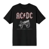 Novelty Mens Short Sleeve Ac/dc Graphic T-shirt In Black