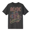 Novelty Mens Short Sleeve Ac/dc Graphic T-shirt In Gray