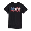Novelty Mens Short Sleeve Americana Ac/dc Graphic T-shirt In Black