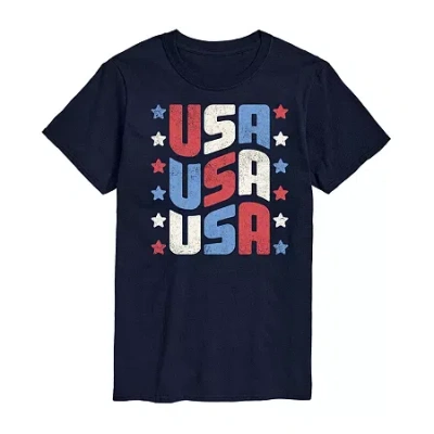 Novelty Mens Short Sleeve Americana Graphic T-shirt In Blue