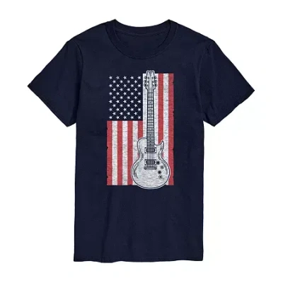 Novelty Mens Short Sleeve Americana Graphic T-shirt In Blue