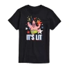 Novelty Mens Short Sleeve Americana Spongebob Graphic T-shirt In Black