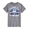 Novelty Mens Short Sleeve Americana Spongebob Graphic T-shirt In Gray