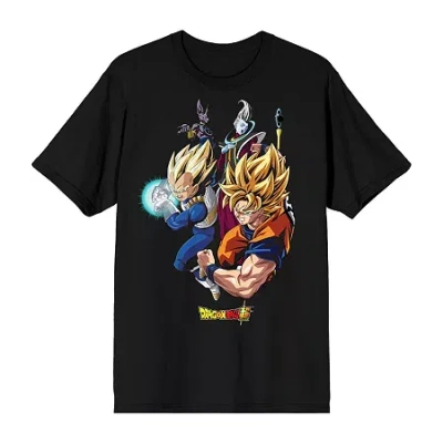 Novelty Mens Short Sleeve Anime Dragon Ball Z Graphic T-shirt In Black