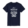 Novelty Mens Short Sleeve Awesome Dad Graphic T-shirt In Blue