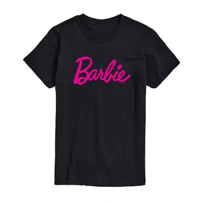 Novelty Mens Short Sleeve Barbie Graphic T-shirt In Black