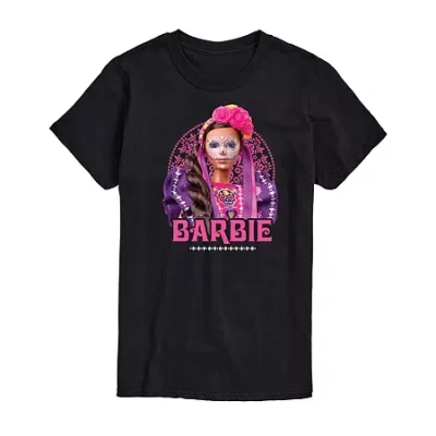 Novelty Mens Short Sleeve Barbie Graphic T-shirt In Black
