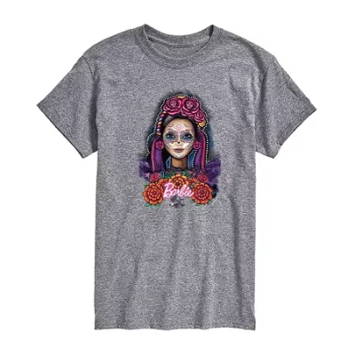 Novelty Mens Short Sleeve Barbie Graphic T-shirt In Gray