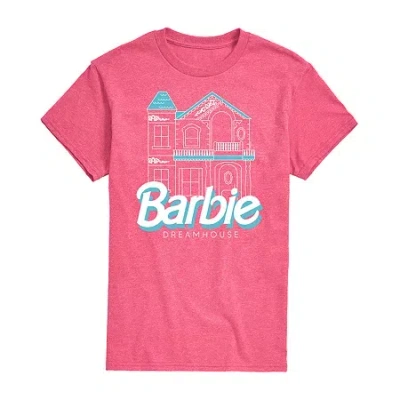 Novelty Mens Short Sleeve Barbie Graphic T-shirt In Pink