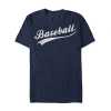 Novelty Mens Short Sleeve Baseball Graphic T-shirt In Blue