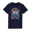 Novelty Mens Short Sleeve Baseball Graphic T-shirt In Blue