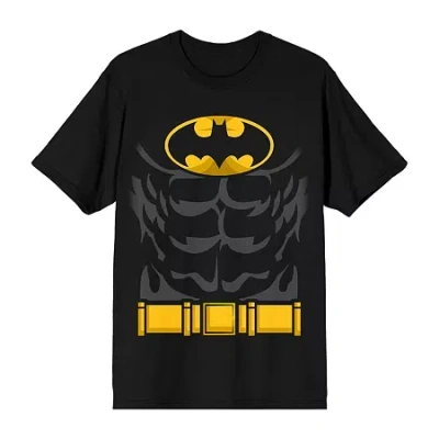 Novelty Mens Short Sleeve Batman Graphic T-shirt In Black