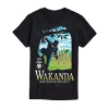 Novelty Mens Short Sleeve Black Panther Marvel Graphic T-shirt In Black
