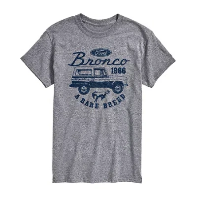 Novelty Mens Short Sleeve Bronco Graphic T-shirt In Gray
