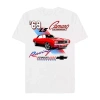 Novelty Mens Short Sleeve Camaro Graphic T-shirt In White