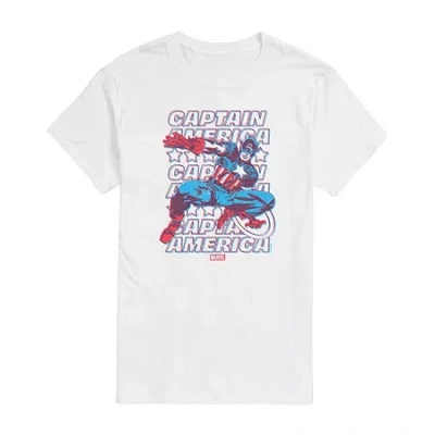 Novelty Mens Short Sleeve Captain America Marvel Graphic T-shirt In White
