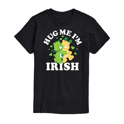 Novelty Mens Short Sleeve Care Bears St. Patrick's Day T-shirt In Black