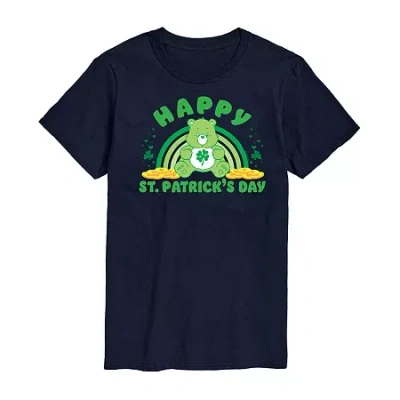 Novelty Mens Short Sleeve Care Bears St. Patrick's Day T-shirt In Blue
