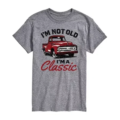 Novelty Mens Short Sleeve Classic Truck Graphic T-shirt In Gray