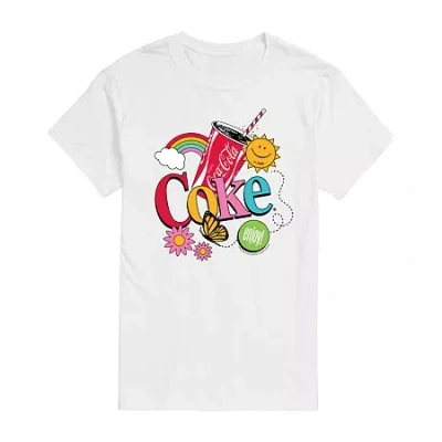 Novelty Mens Short Sleeve Coca-cola Graphic T-shirt In White