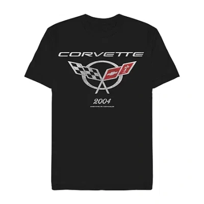 Novelty Mens Short Sleeve Corvette Graphic T-shirt In Black