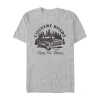 Novelty Mens Short Sleeve Country Roads Graphic T-shirt In Gray