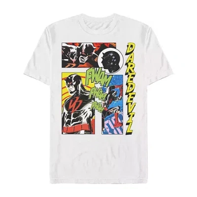 Novelty Mens Short Sleeve Daredevil Graphic T-shirt In White
