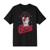 Novelty Mens Short Sleeve David Bowie Graphic T-shirt In Black